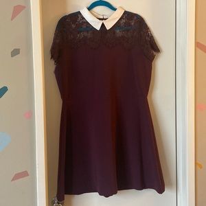 Plum/Burgundy Fit and Flare Peter Pan Collar dress - XL